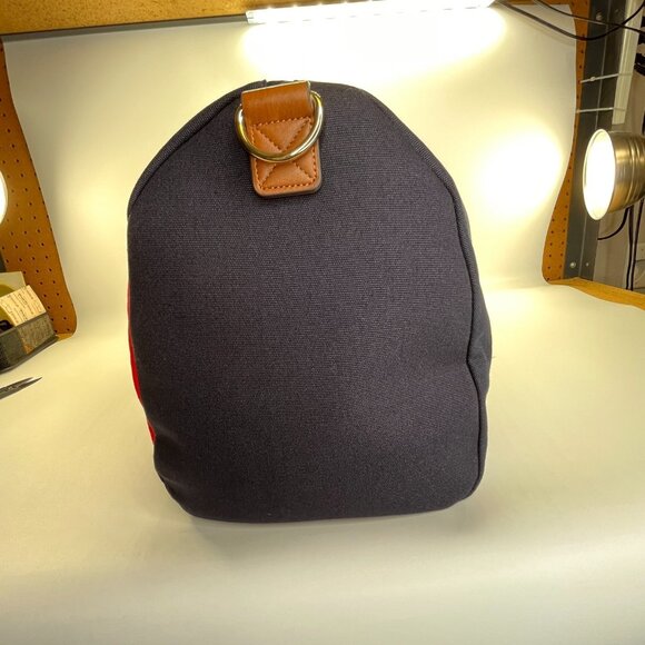 Tommy Hilfiger Duffle Bag Colorblock Navy Red White Canvas Gym Travel Weekender - Picture 7 of 16